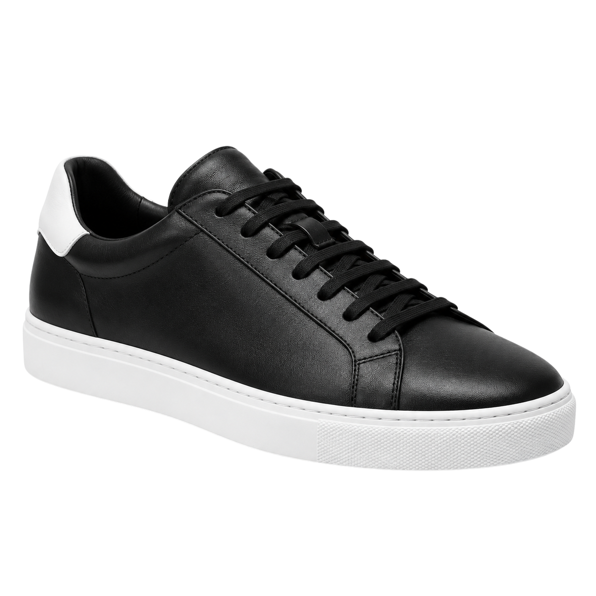 Premium Leather Low-Top Trainers – Black & White | KELLYNGSTON