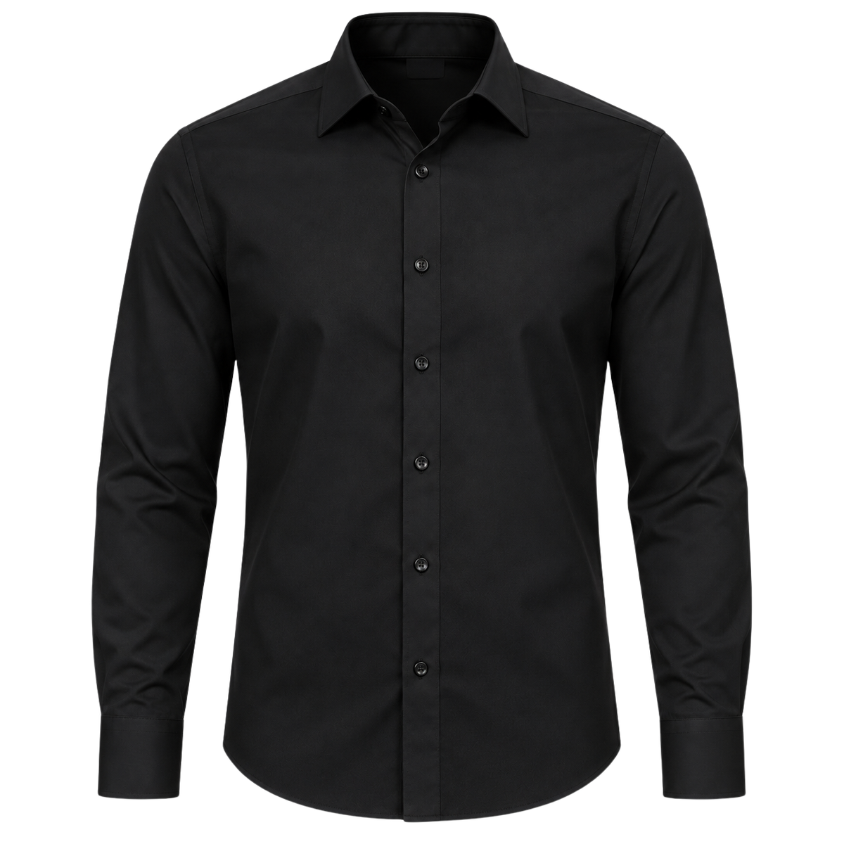 Tailored Premium Cotton Dress Shirt – Black | KELLYNGSTON